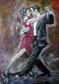 Tango d_Amour Mischtechnik auf Leinwand - 70 x 90 cm